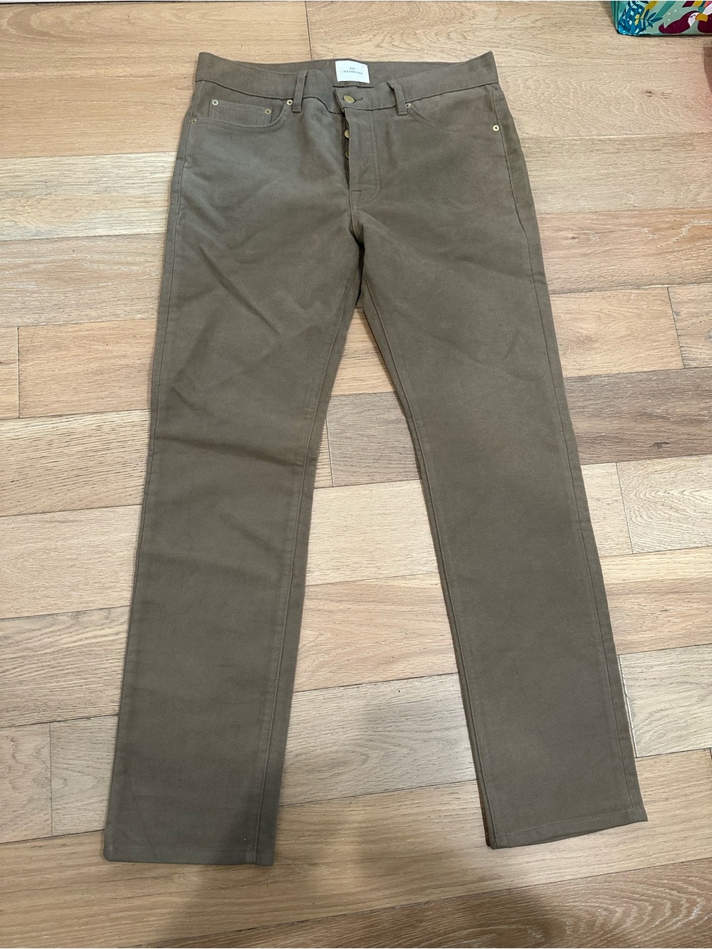 Sid Mashburn Trousers Men's 34x32 Brown Moleskin Button Fly Chino